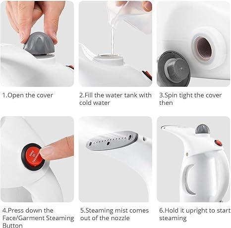 Fast Heat-up Portable Handheld Garment/Facial Vapor Steamer Iron Brush for Home and Travel Handy (Multicolour)‌